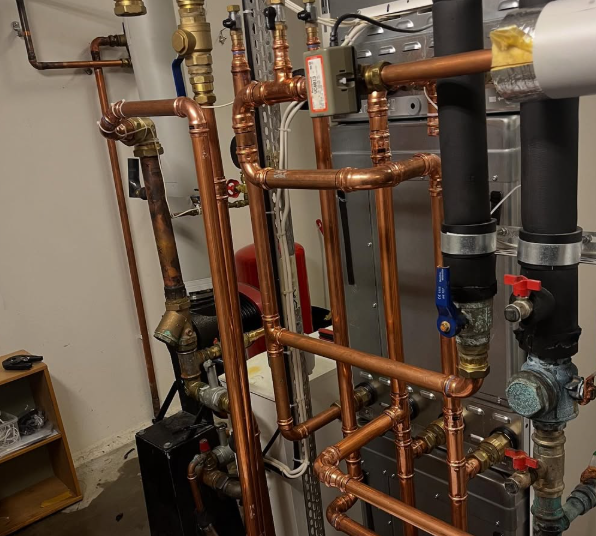 Badrumsinstallation med radiator